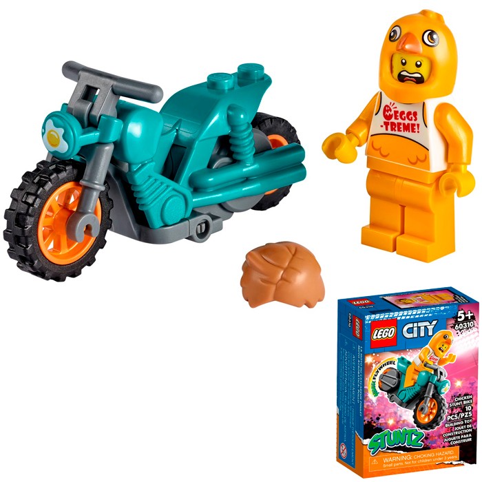 Констр-р LEGO 60310 Город Трюковый мотоцикл с цыплёнком