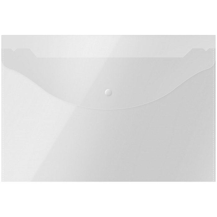 Папка-конверт на кнопке OfficeSpace  А4, 120мкм, прозрачная 281221.