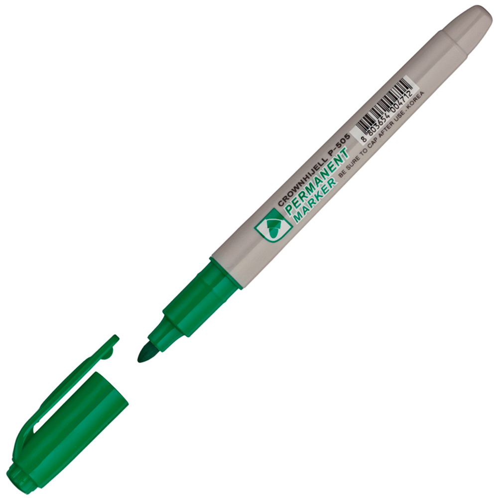 Маркер перманентный зеленый Crown "Multi Marker Slim" 2мм P-505