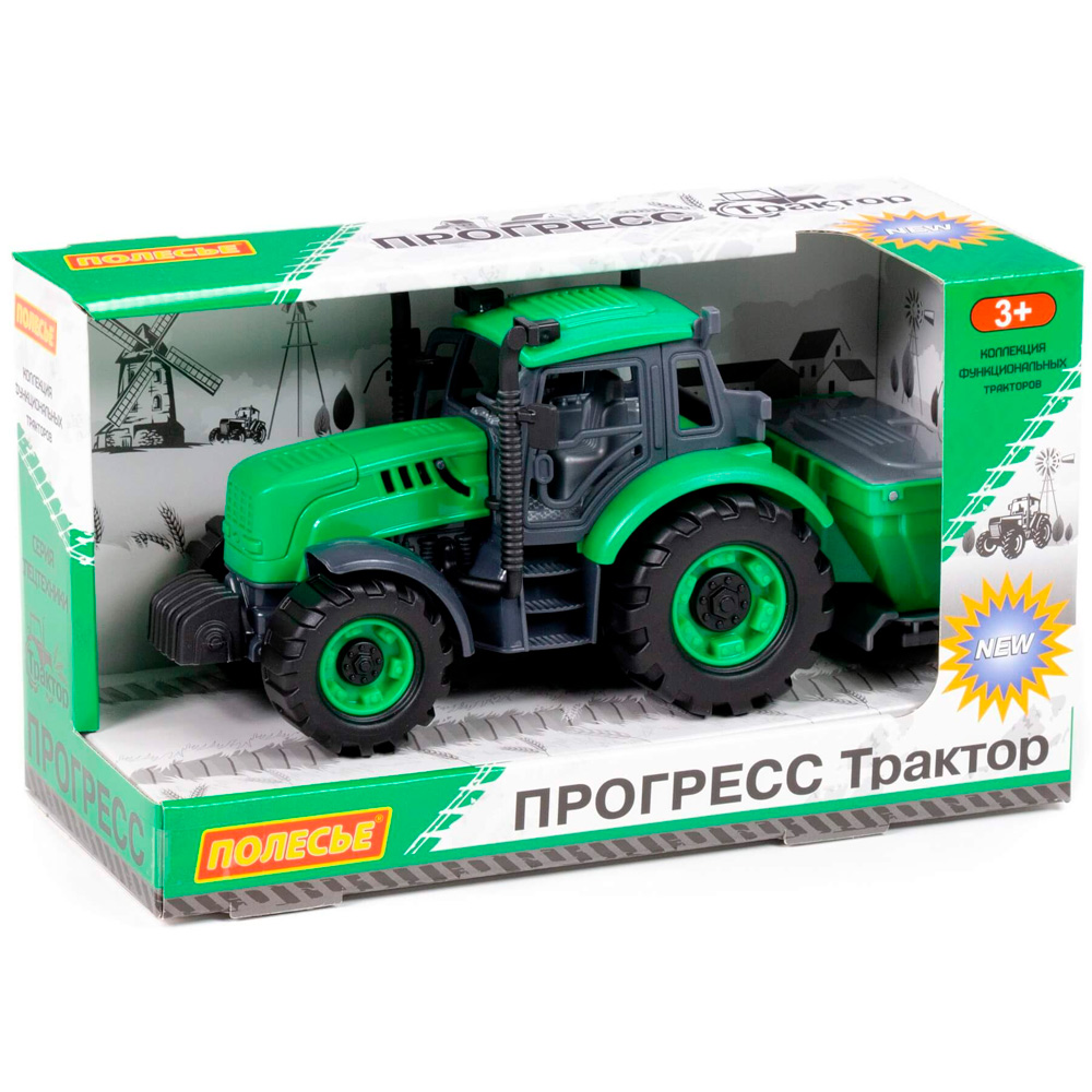 Трактор "Прогресс" сельскохозяйственный инерц. зелёный (в коробке) 91239 П-Е /12/.