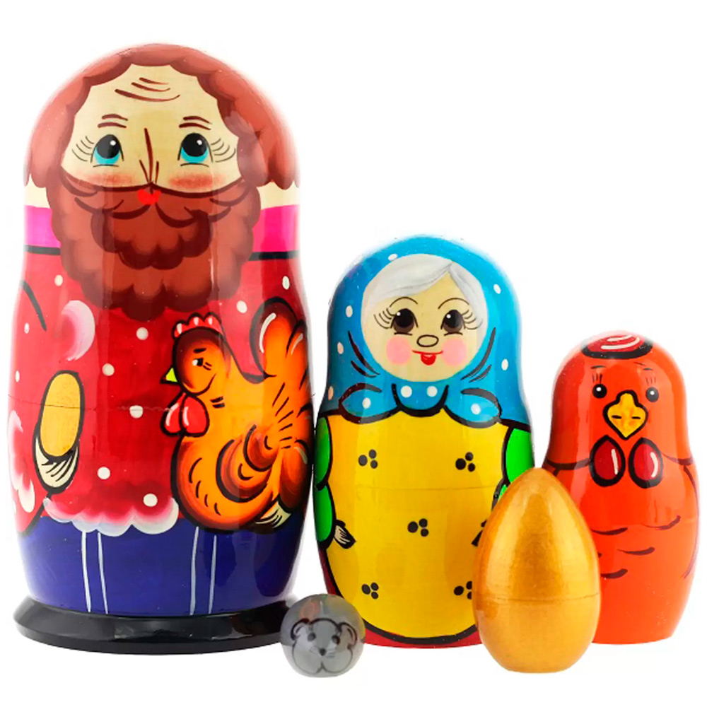 Деревянная Матрешка Курочка Ряба 5 шт MS0503pahM-05 Деревянная Матрешка Курочка Ряба 5 шт MS0503pahM-05
