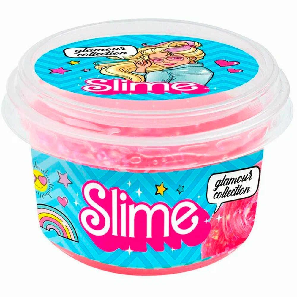 Лизун Slime Glamour collection clear розовый SLM184