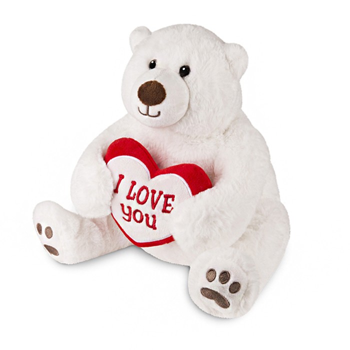 Белый Медведь с Сердцем, 23 см MT-SUT072005-