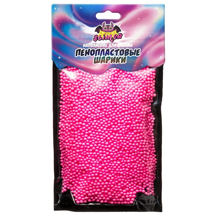 Наполнение для слайма "Пенопластовые шарики" 2мм.Розовый SSS30-02 ТМ" Slimer"