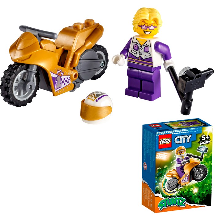 Констр-р LEGO 60309 Город Трюковый мотоцикл с экшн-камерой