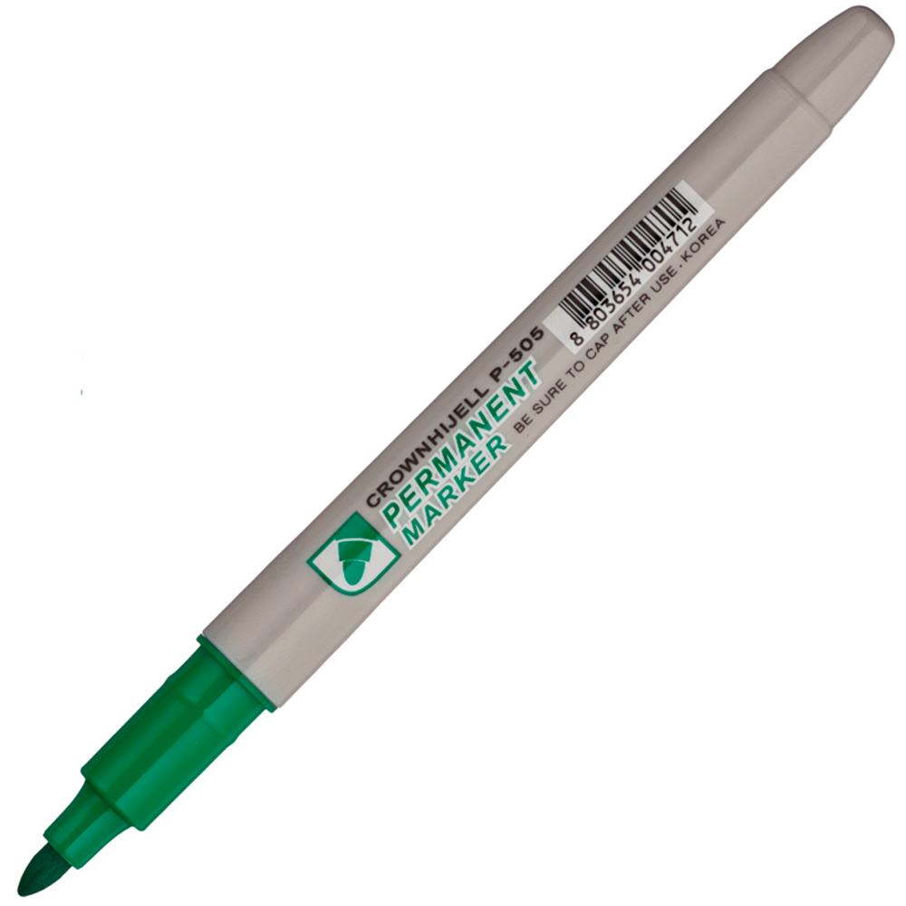 Маркер перманентный зеленый Crown "Multi Marker Slim" 2мм P-505