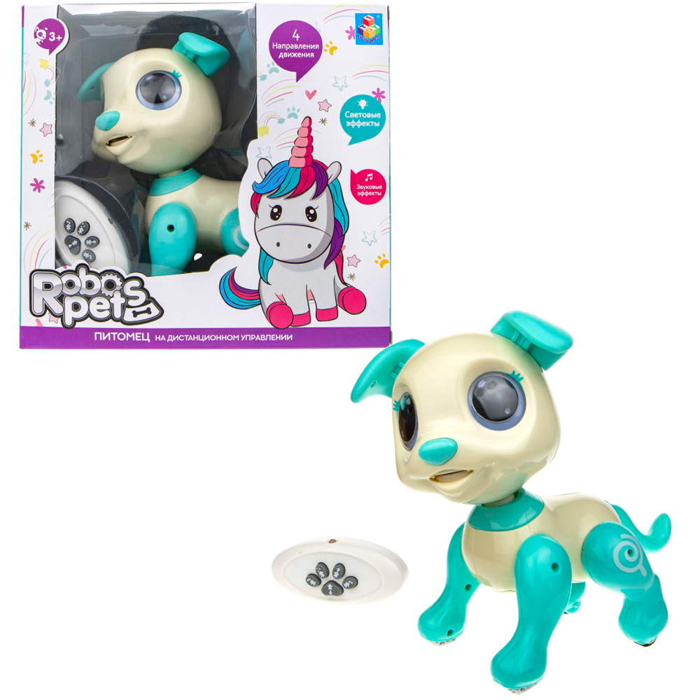 Игрушка на батарейках Robo Pets Щенок  бело-голубой Т20973 1TOY