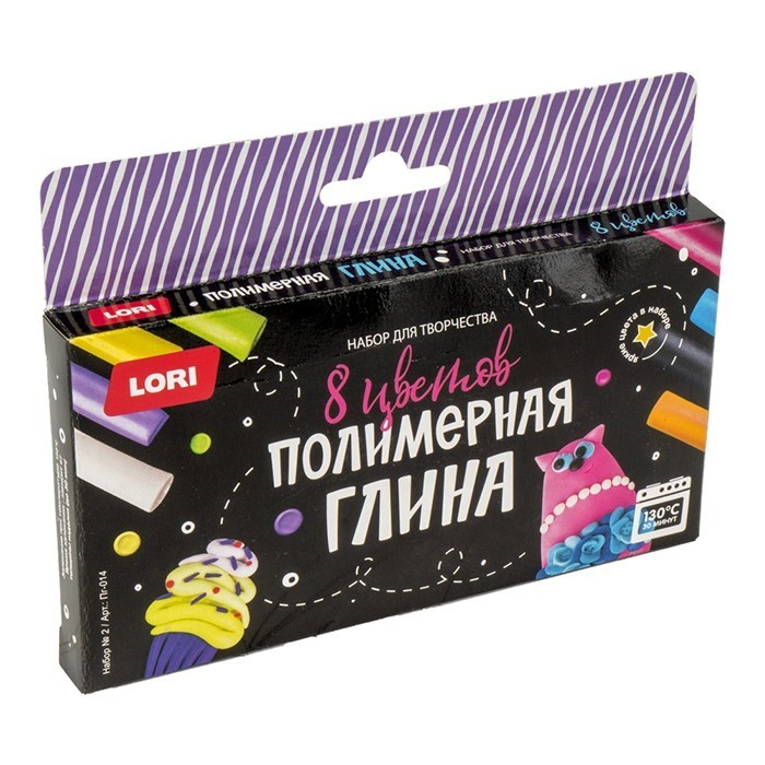 Набор для творчества Полимерная глина 8 цв. Набор №2 Пг-014 LORI Набор для творчества Полимерная глина 8 цв. Набор №2 Пг-014 LORI