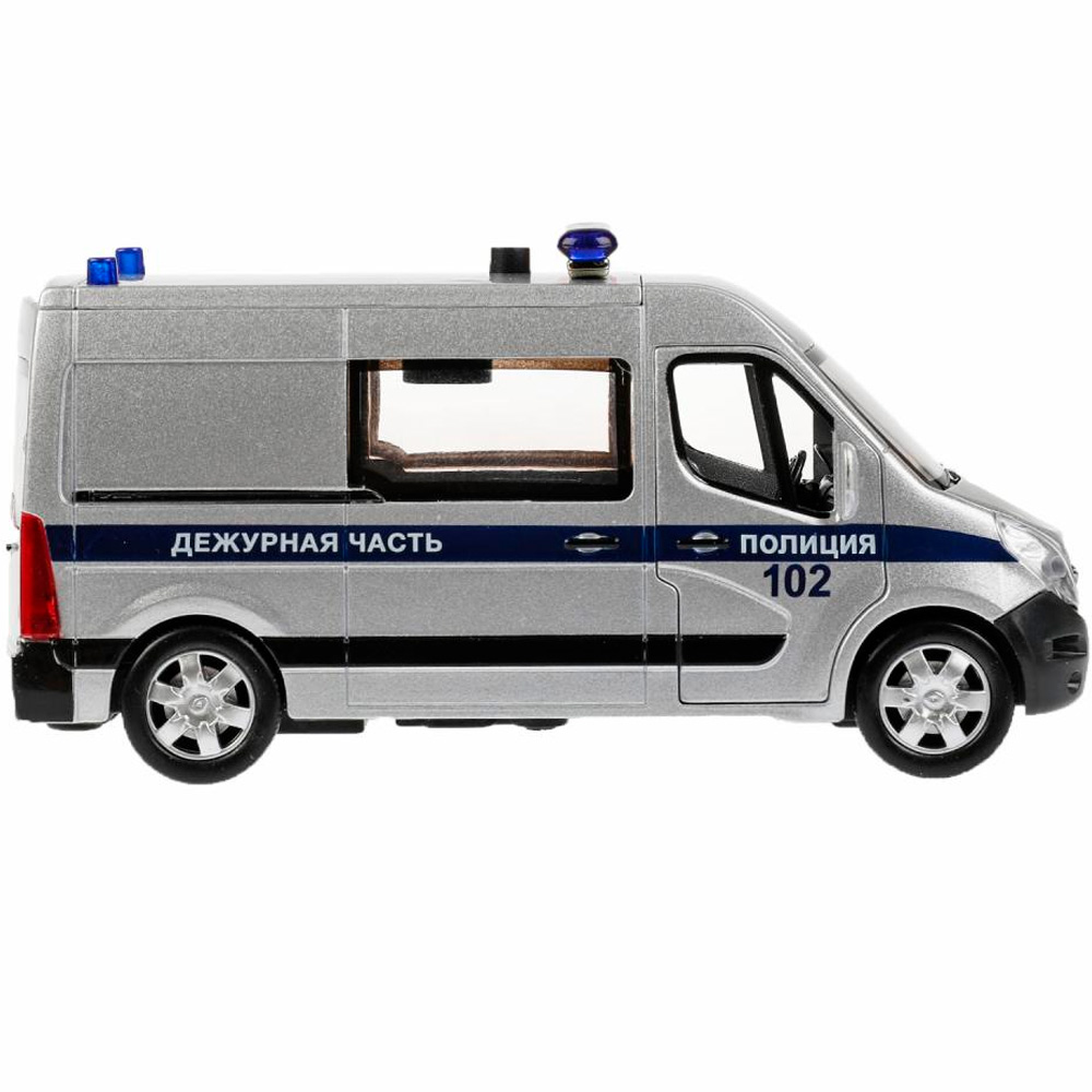 Модель MASTER-14SLPOL-SR RENAULT Master ПОЛИЦИЯ 14 см, двер,серебрист Технопарк в коробке