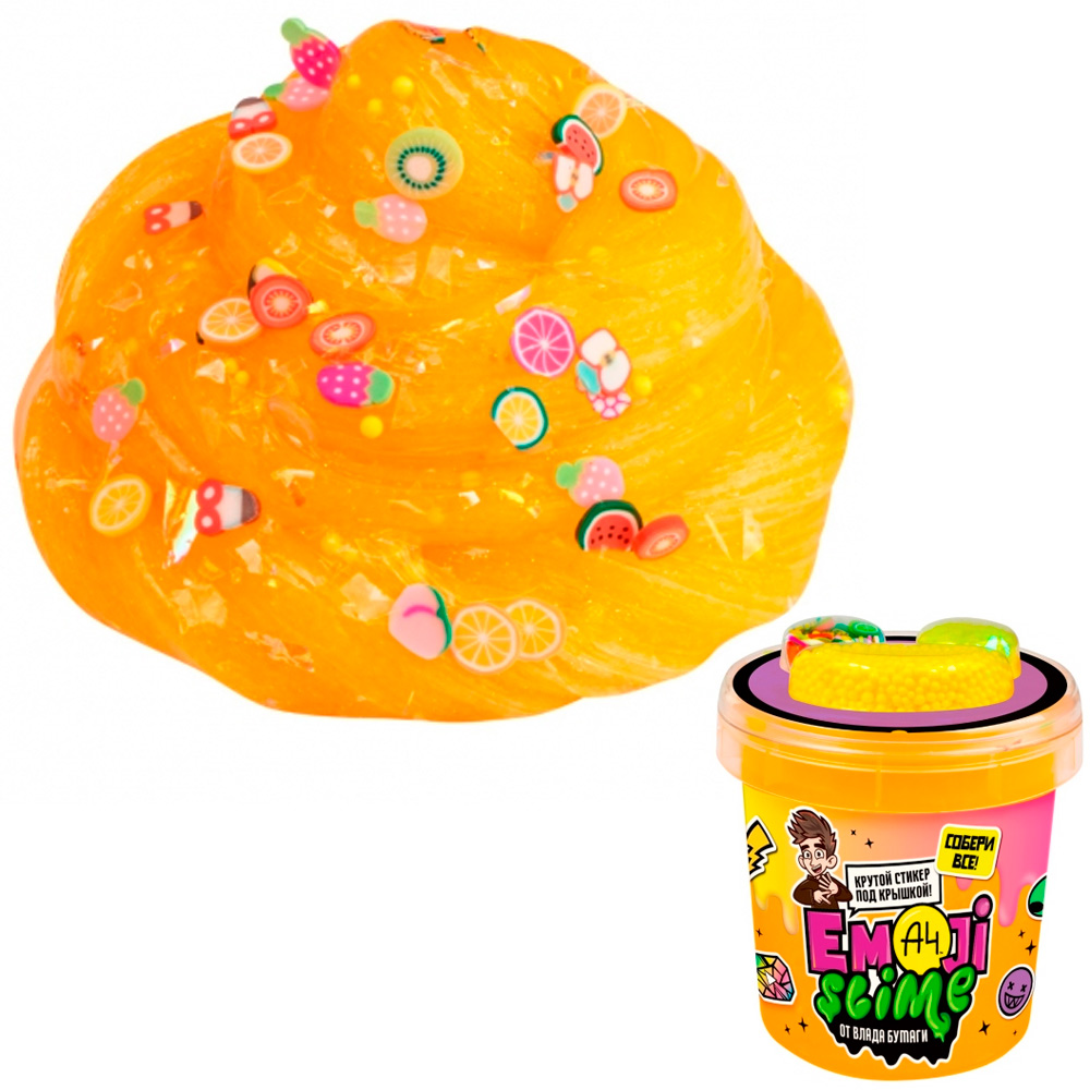 Лизун Slime Emoji-slime, оранжевый, 110 г. Влад А4 SLM065