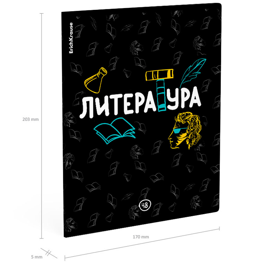 Тетрадь 48 л. линейка Inscription, Литература 60659 ErichKrause Тетрадь 48 л. линейка Inscription, Литература 60659 ErichKrause