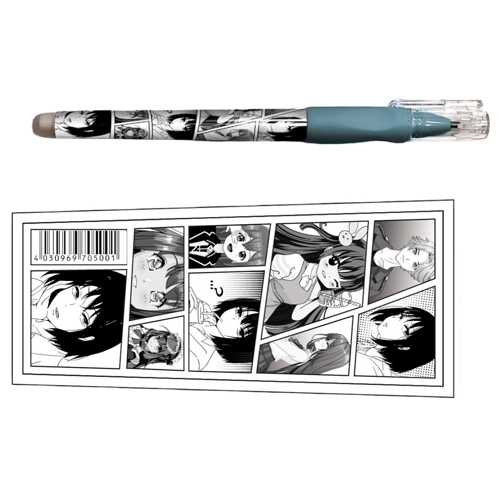 Ручка гелевая синий 0,5 мм Аниме "Монохром" со стираемыми чернилами 70500