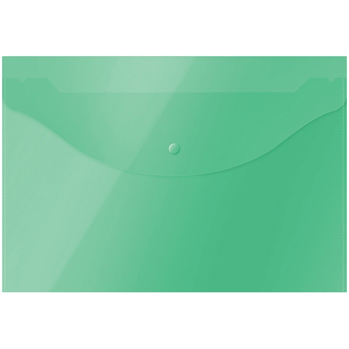 Папка-конверт на кнопке OfficeSpace  А4, 120мкм, зеленая 281218