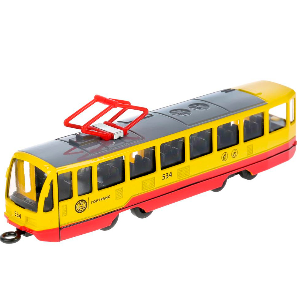 Модель TRAM71403-18SL-RDYE Трамвай желтый Технопарк  