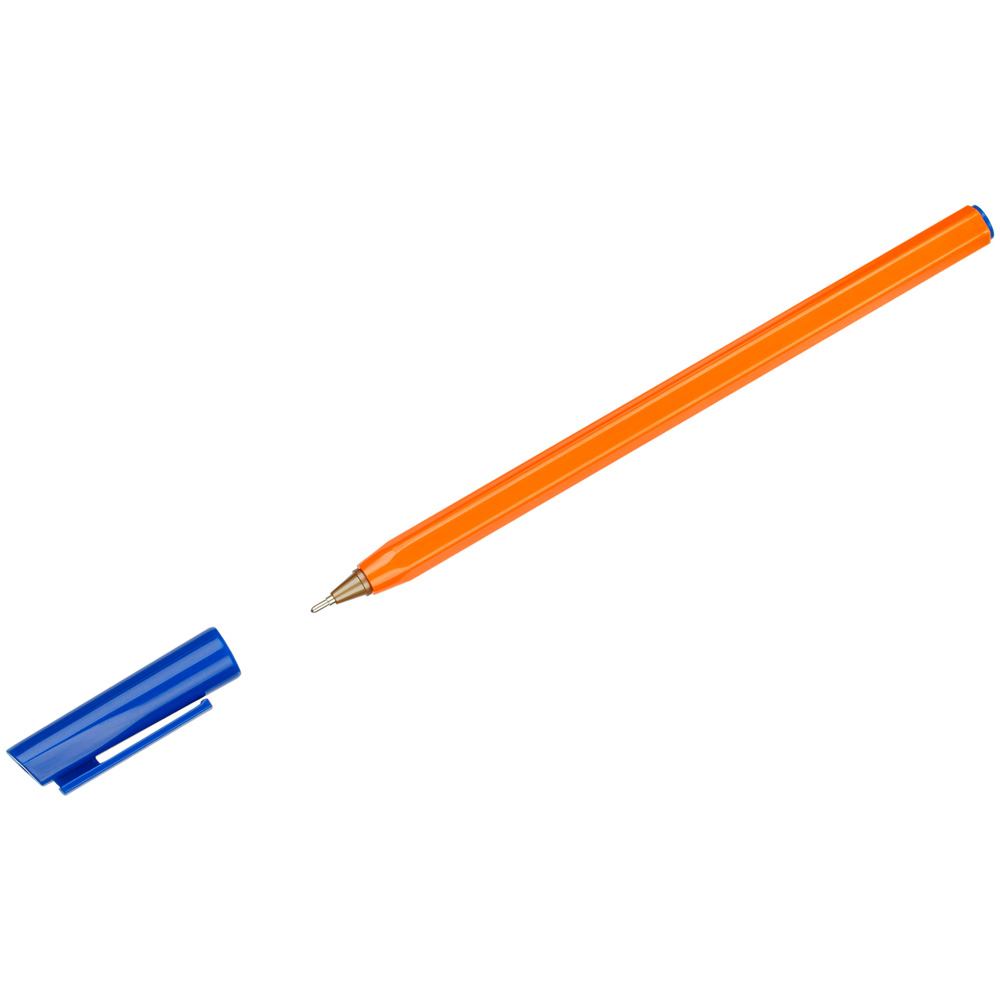 Ручка шариковая СТАММ "800" синяя, 0,7мм, оранжевый корпус 346461