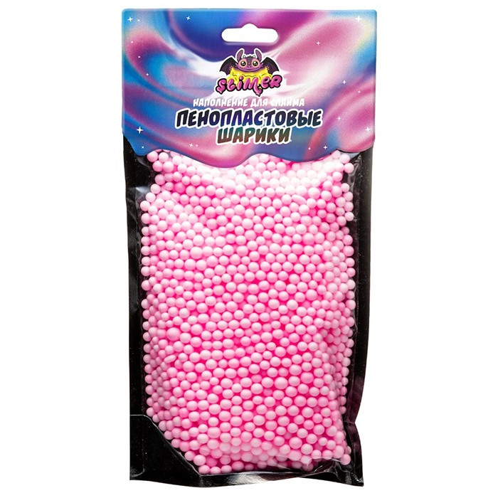 Наполнение для слайма "Пенопластовые шарики" 4мм.Розовый пастель SSS30-12 ТМ" Slimer"