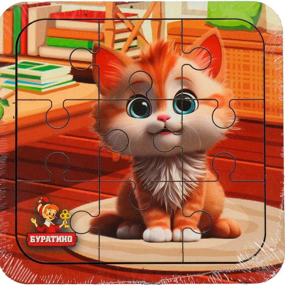 Дер. пазл с рамкой 10*10 см. Котёнок. BRT11 Дер. пазл с рамкой 10*10 см. Котёнок. BRT11