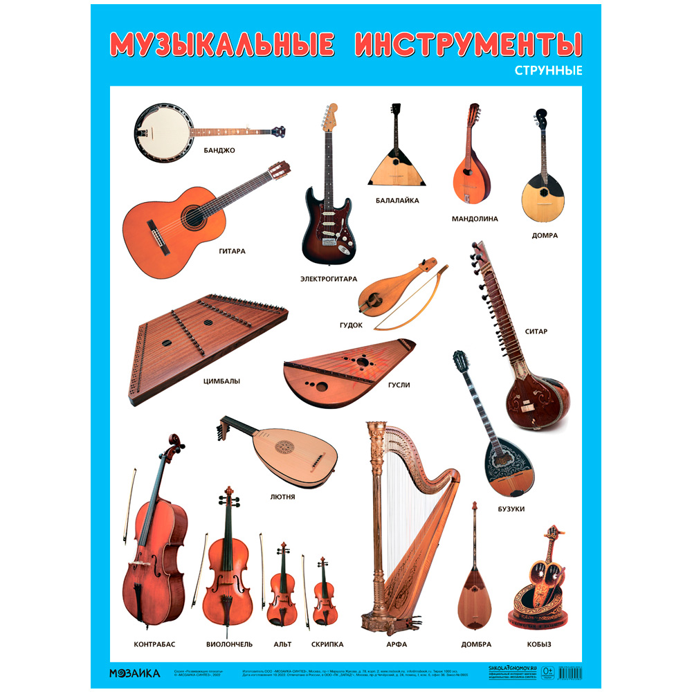 Плакат 978-5-43153-056-2 Музыкальные инструменты. Струнные