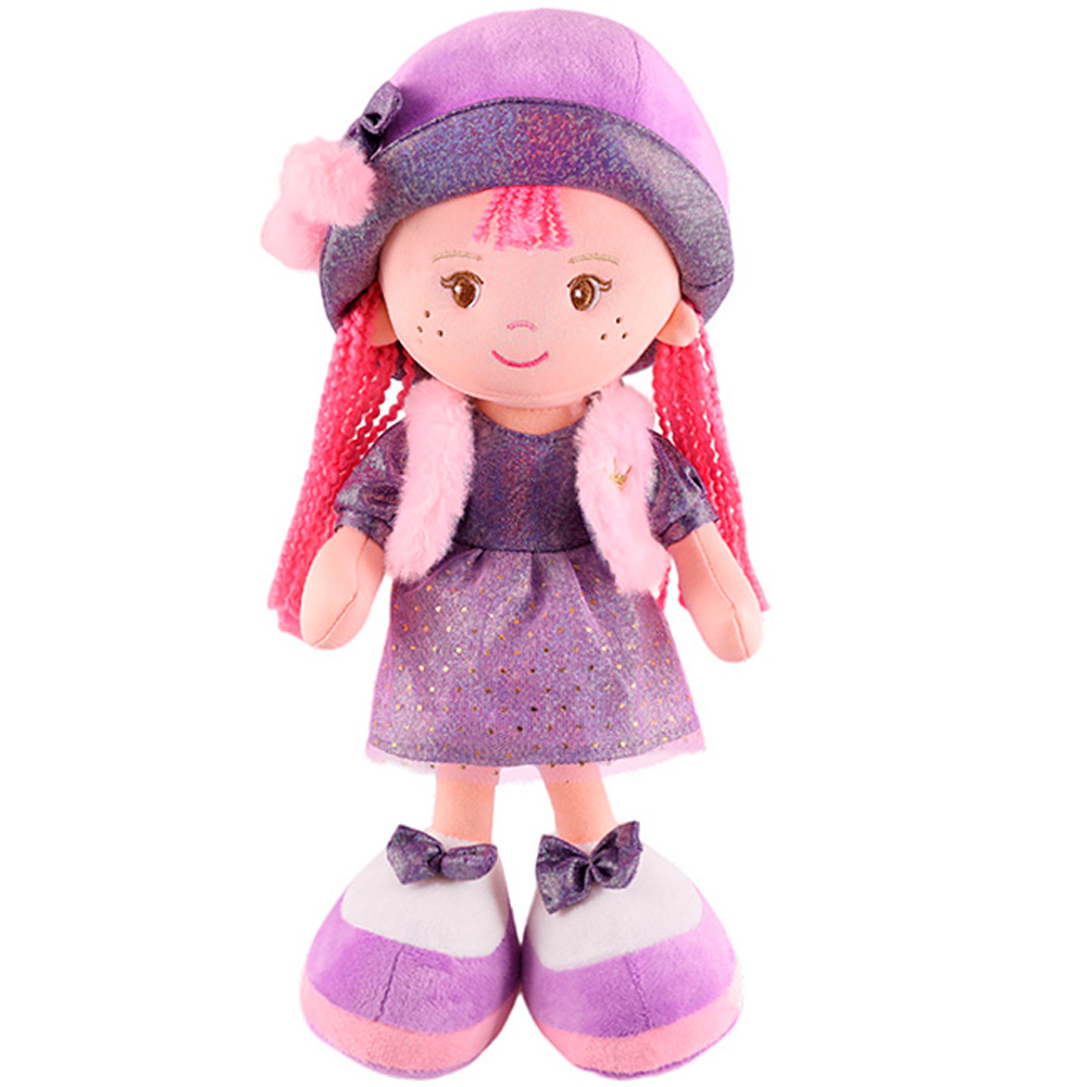 Кукла Малышка Аня в Фиолетовом Платье и Шляпке 35 см MT-CR-D01202314-35