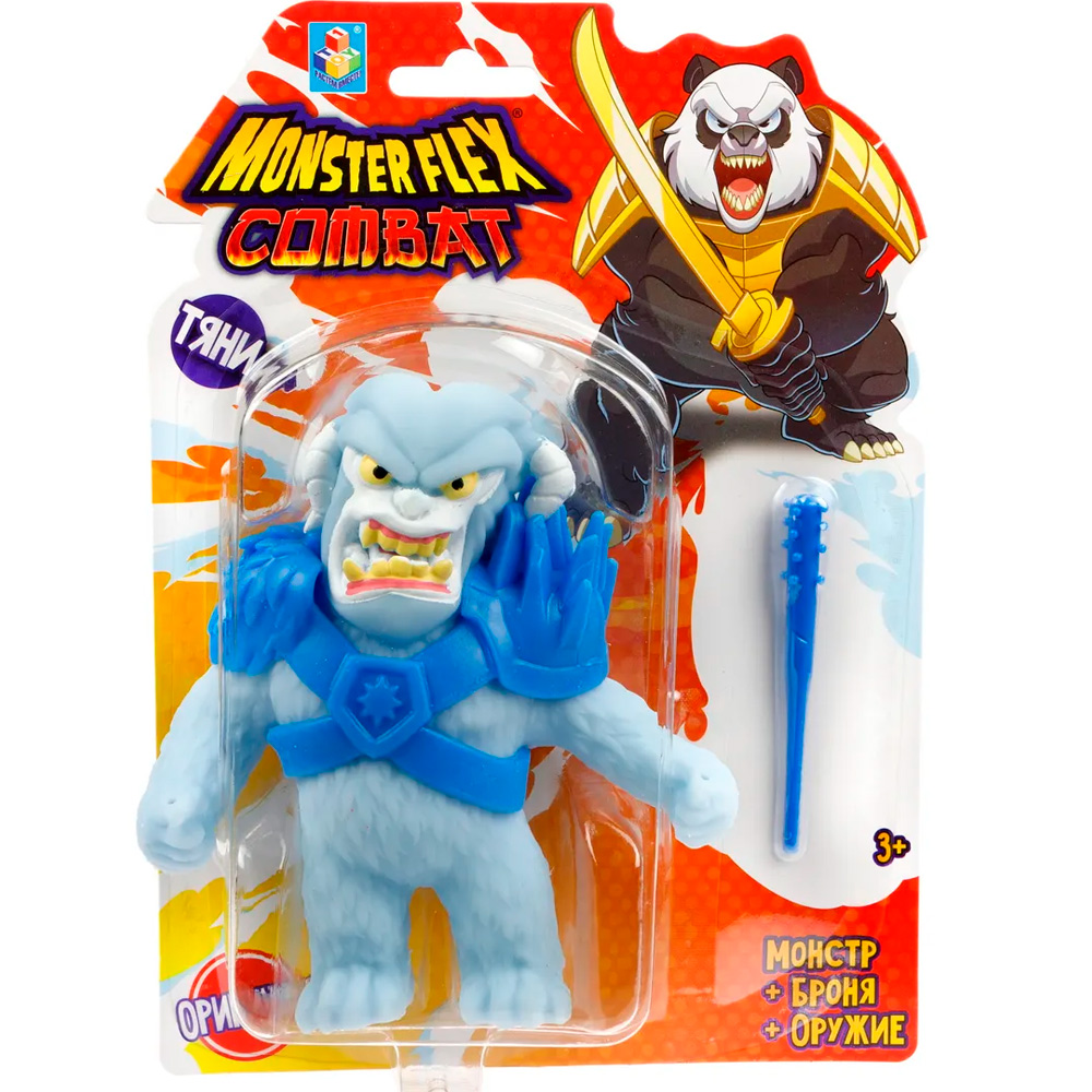 Игрушка MONSTER FLEX COMBAT СНЕЖНЫЙ ЕТТИ с булавой тянущаяся фигурка 15см Т23407-5 1Toy 