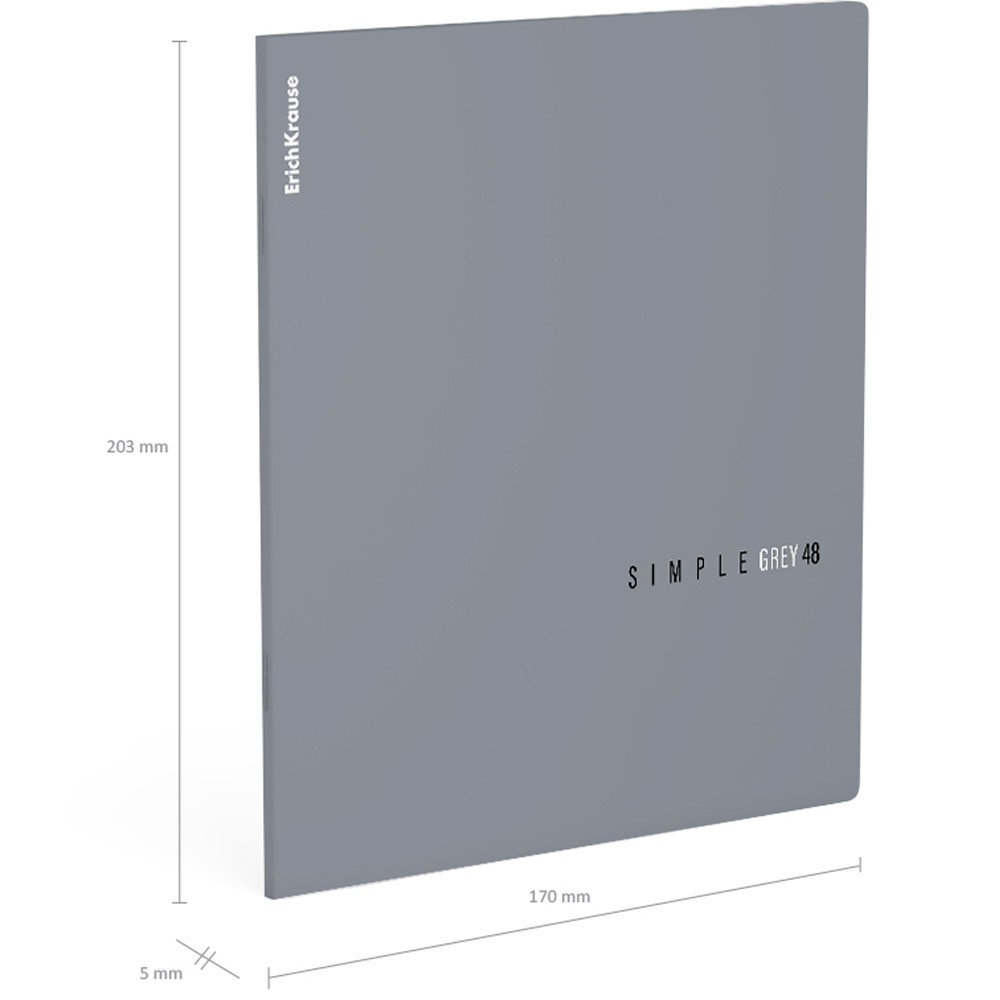 Тетрадь 48 л. клетка Simple Color, серый ErichKrause 63321 Тетрадь 48 л. клетка Simple Color, серый ErichKrause 63321