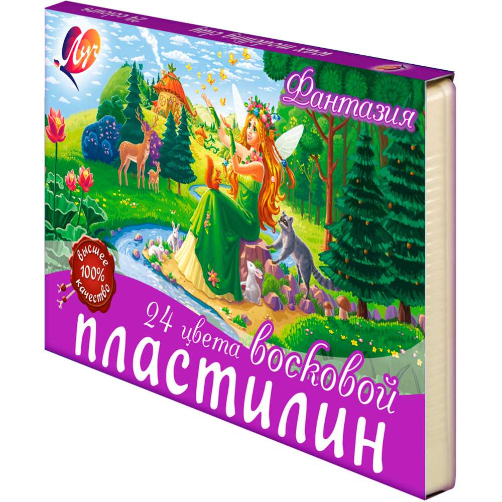 Пластилин 12 цв. мягкий восковой "Фантазия" 25С 1525-08  /ЛУЧ/