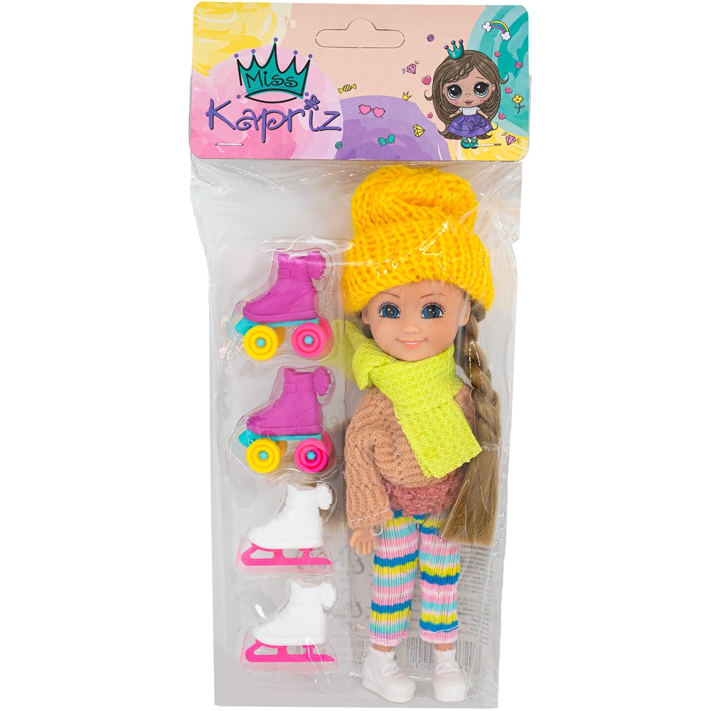 Кукла малышка Miss Kapriz FCJ0931624 мал. модница на коньках и роликах в пак.