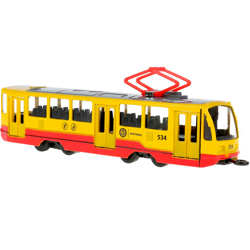 Модель TRAM71403-18SL-RDYE Трамвай желтый Технопарк  