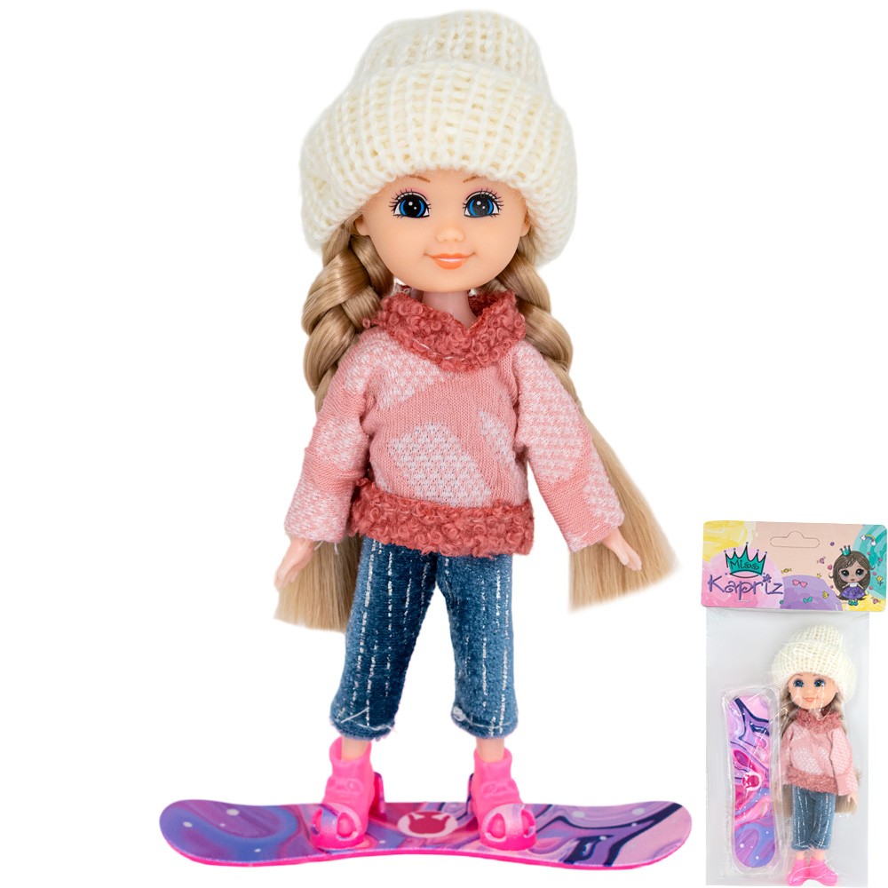 Кукла малышка Miss Kapriz MK53852 со сноубордом в пак.